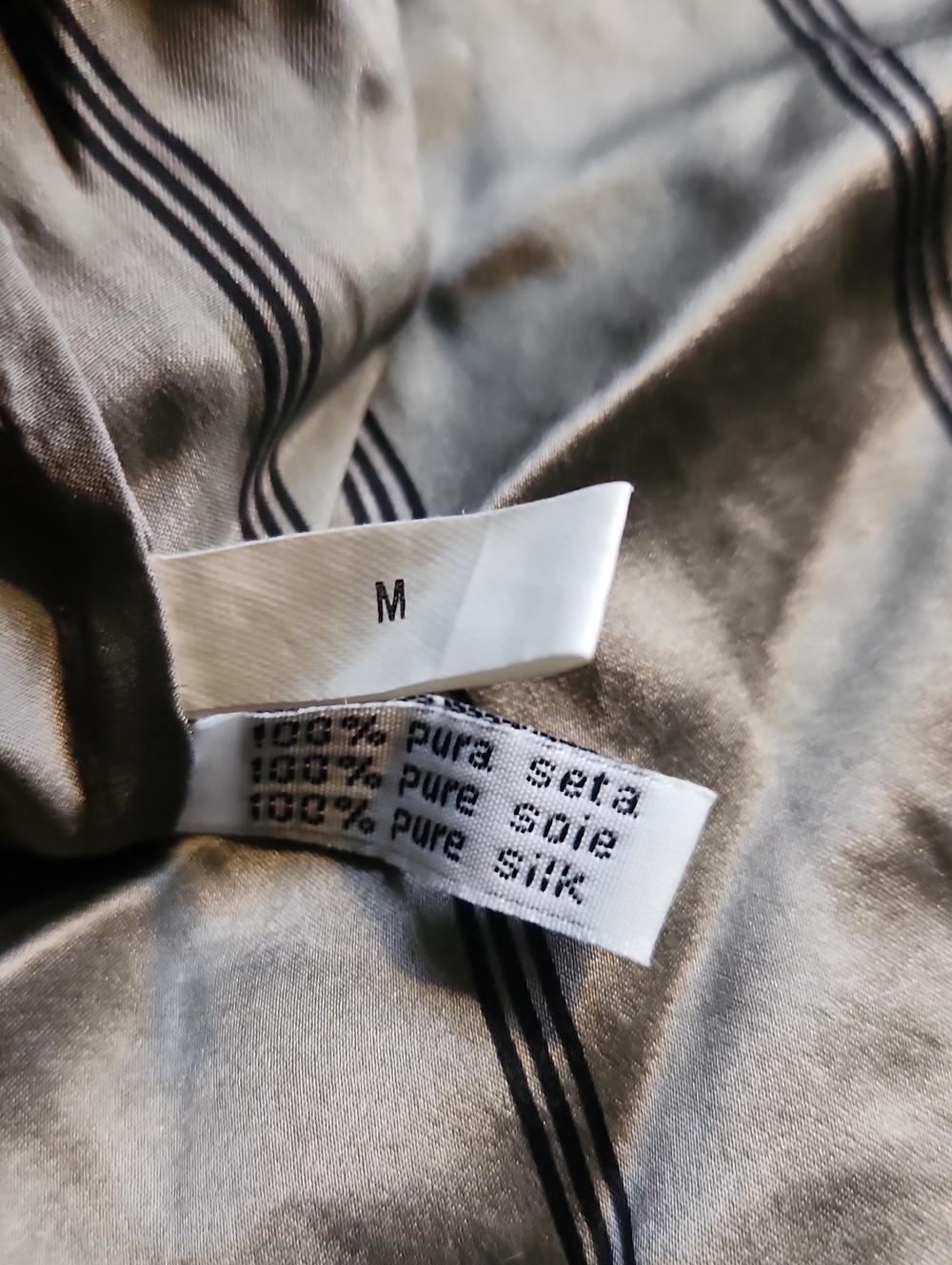 Julianna Rae 100% Silk Pajama Pants Size M Garbo Stripe - Picture 2 of 3